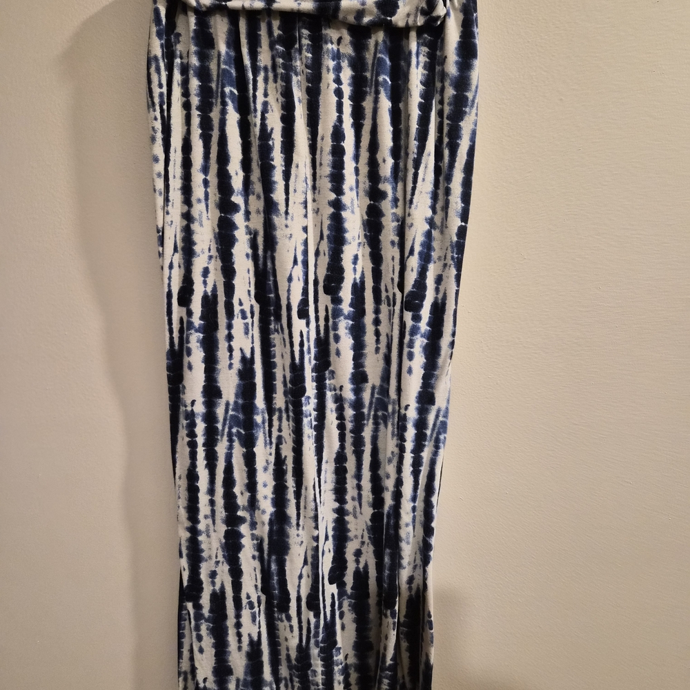 Joe Benbasset Navy and White Tie-Dye Maxi Skirt